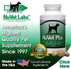 Advertisement for NuVet Labs Pet Supplement
